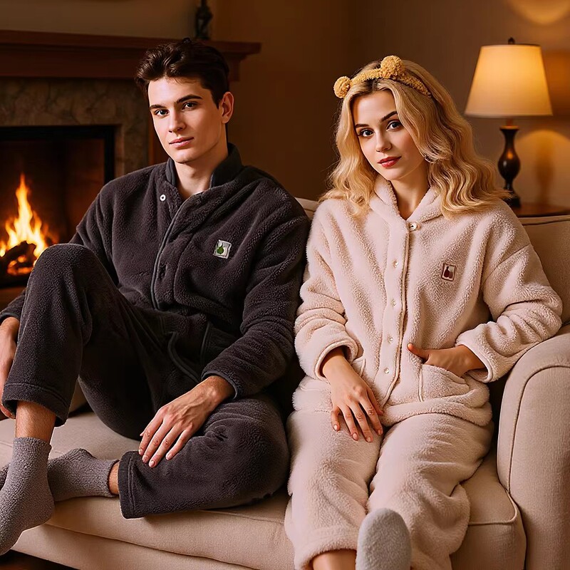 Special Offer -75 Couple's Pajamas Men's Fleece Coral Fleece Warm Home Wear Set Pure Cotton Brushed Women's Winter Special Offer -75 Couple's Pajamas Men's Fleece Coral Fleece Warm Home Wear Set Pure Cotton Brushed Women's Winter