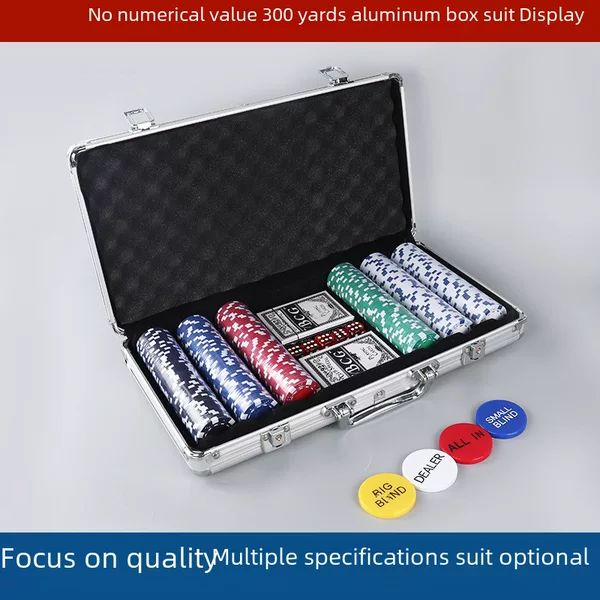 Right angle aluminum box no numerical value 300 pieces plastic chips Texas poker card chess and card room mahjong hall generation Gold code