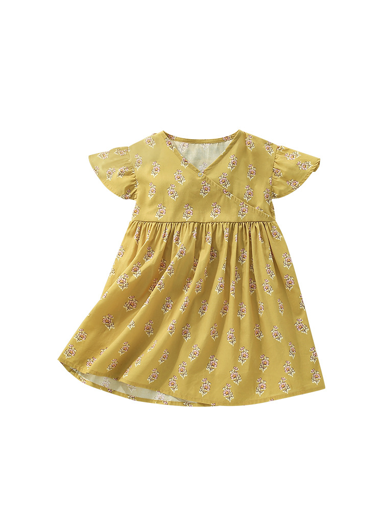Vestido de princesa para niñas malwee transfronterizo nuevo estilo de verano vestido de manga corta para niñas pequeñas y medianas europeas y americanas