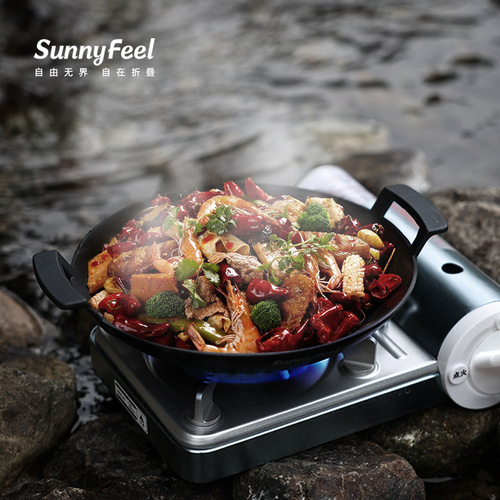 SunnyFeel outdoor camping pot set outdoor picnic dry pot camp baking pan hot pot aluminum alloy hanging pot