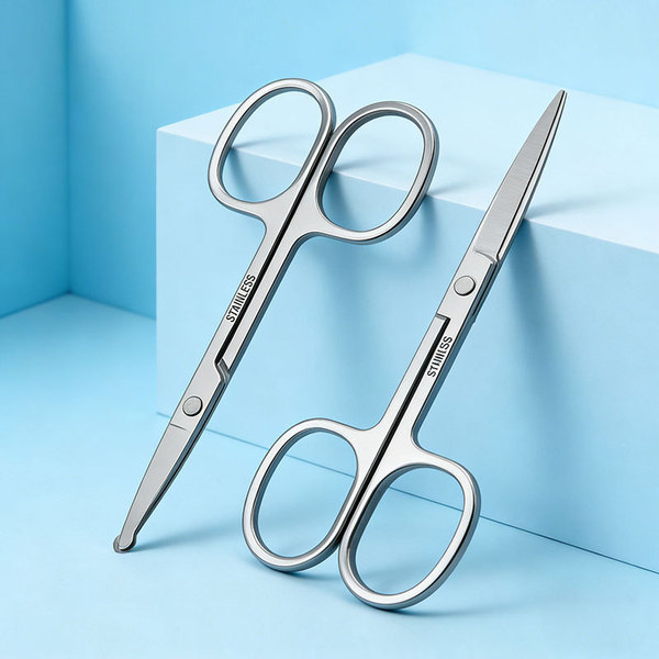 Cosmetic scissors stainless steel for eyelashes for eyebrows