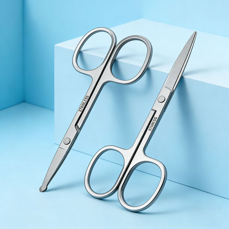 Cosmetic scissors stainless steel for eyelashes for eyebrows