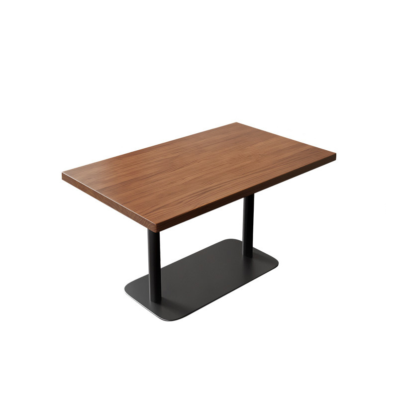 Mesa de comedor de madera sólida de hierro forjado Comedor de comedor Comedor de comida rápida Comedor de mesa larga Mesa de café de hotel