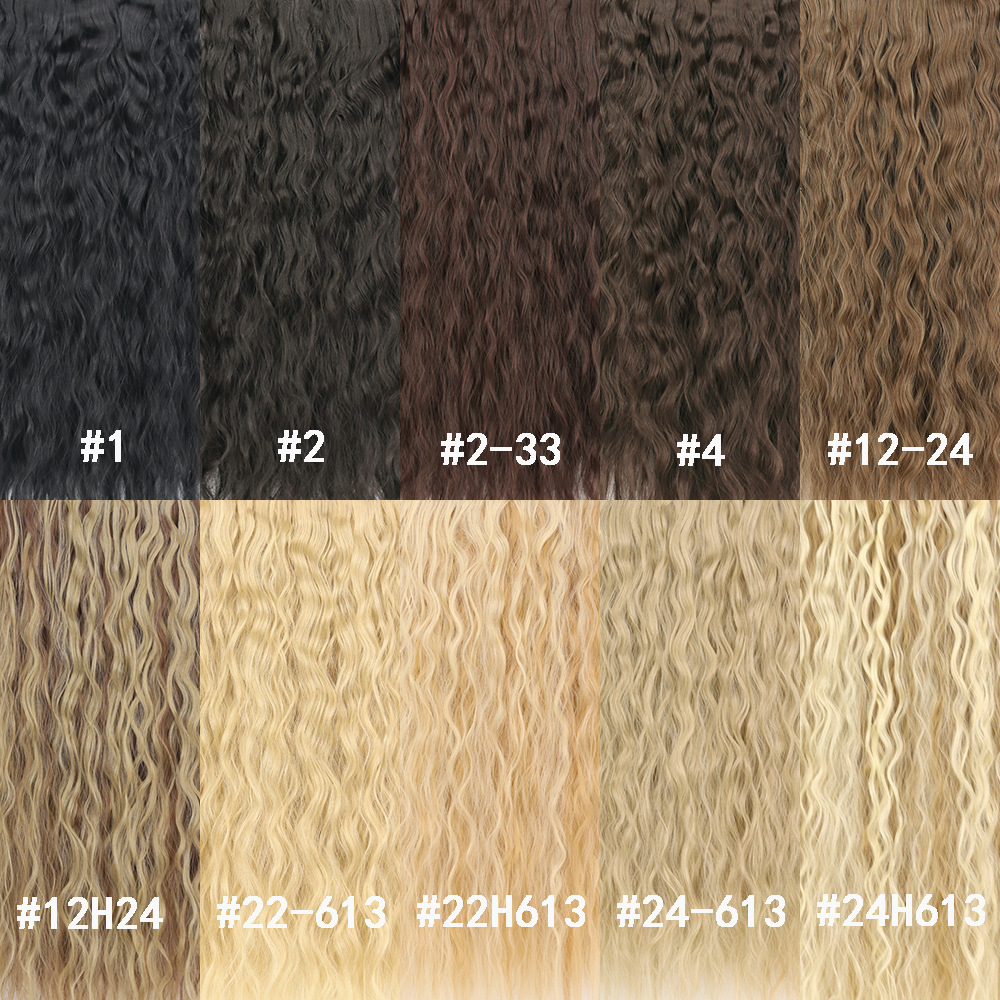 80CM maíz fijo extensión de cabello rizado natural esponjoso cabello rizado peluca de maíz