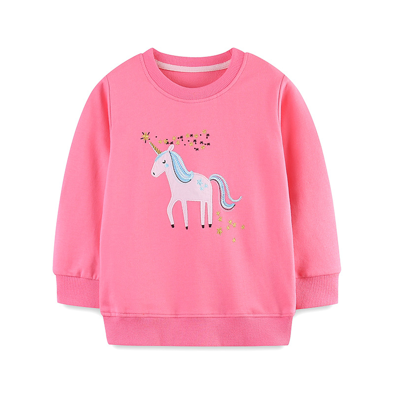 Nuevos suéteres para niñas en otoño, sudaderas de manga larga europeas y americanas, camisetas impresas con soporte de bordado para fotos, etiquetas personalizadas