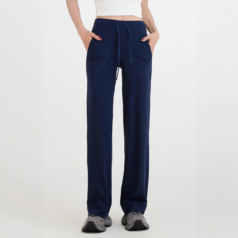 Lulu's Same Style Throw Back Women's Sports Pants Casual Yoga High-Waisted Straight Pants Without Logo Replacement