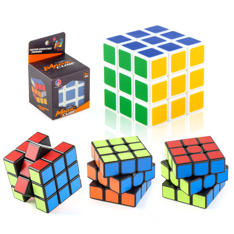 Fuente de la fábrica de ciencia y educación para niños Puzzle Cube entrada simple fondo negro redondeado 5,7 cm Cubo de tercer orden