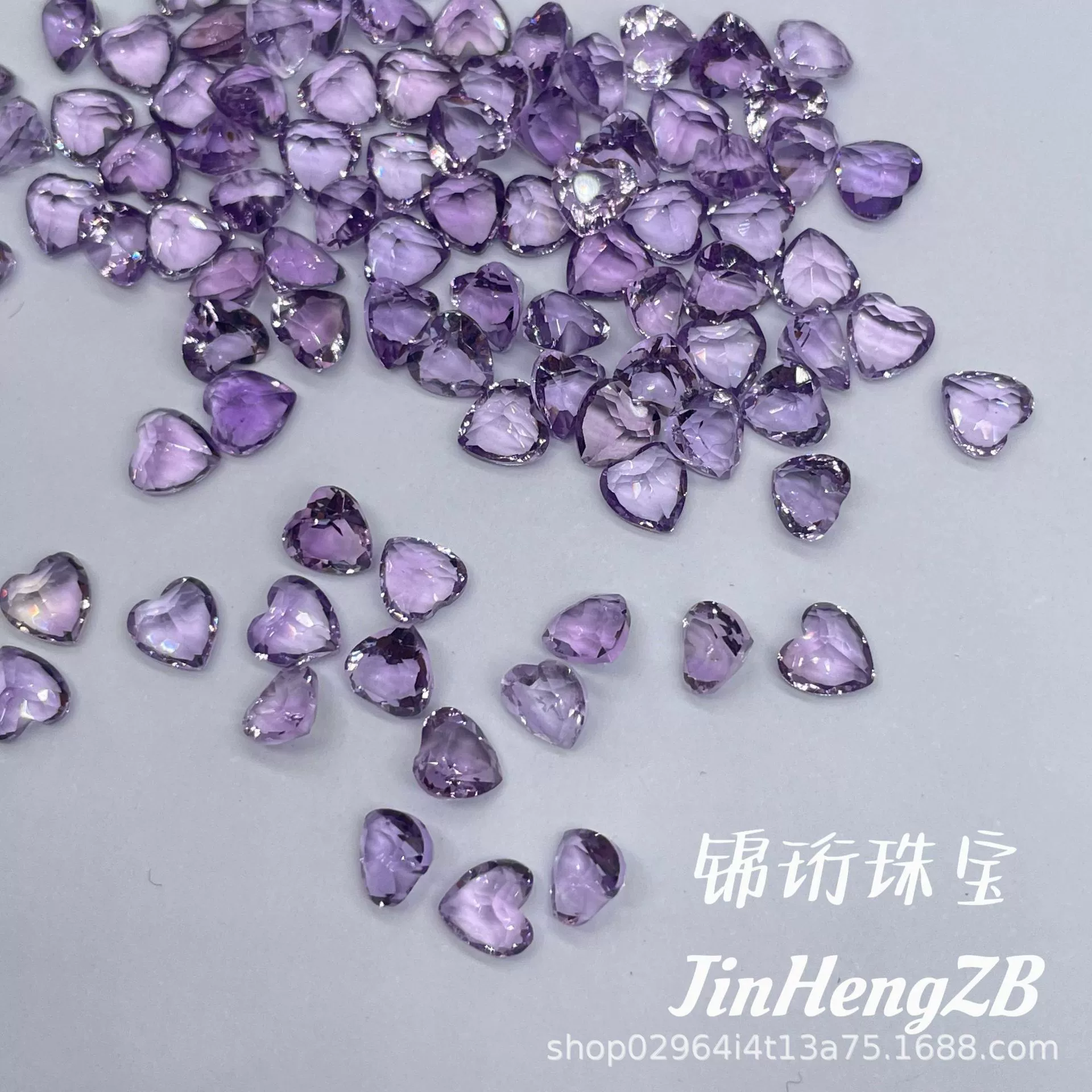 Натуральный аметист Кольцо в форме сердца с граненым заострением голого камня с чистым телом DIY кольцо с инкрустацией аксессуаров оптовая продажа