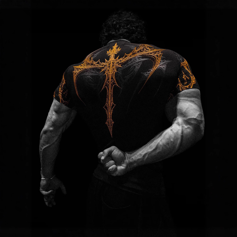 Breathedivinity American Venom T-Shirt Dark Style Sports Fitness Men's Quick-Drying Elastic Bodysuit