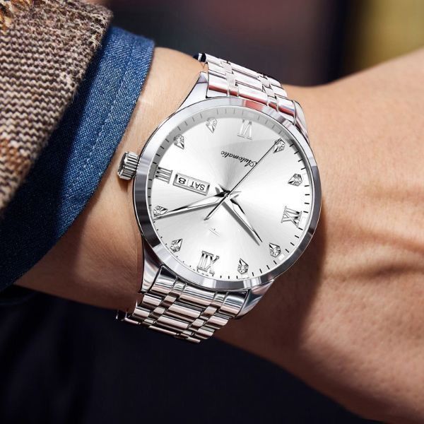 Original Authentic Swiss Fully Automatic Mechanical Watch Waterproof Watch Men's Business Casual Luminous Calendar Famous Watch