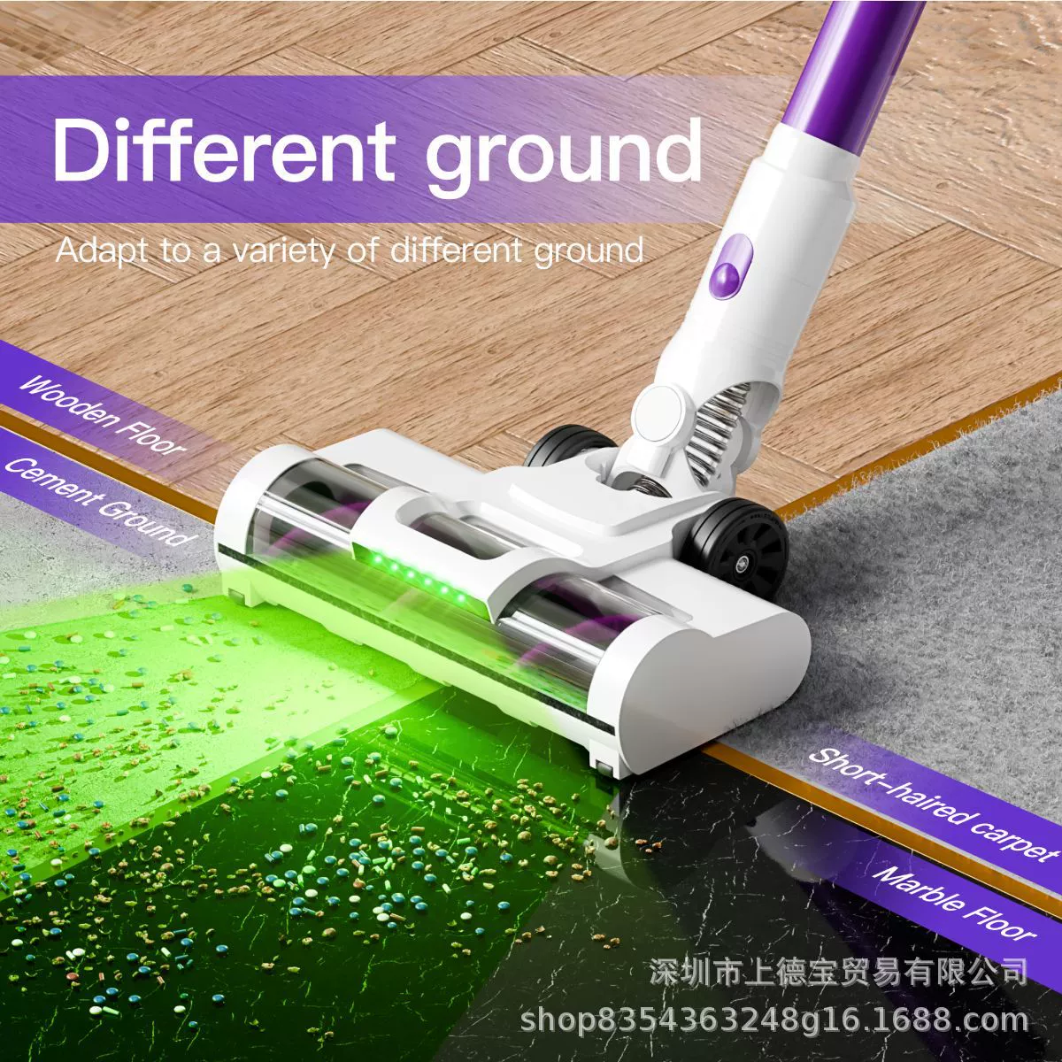 Wireless brushless vacuum cleaner, handheld engine, 350W, high power