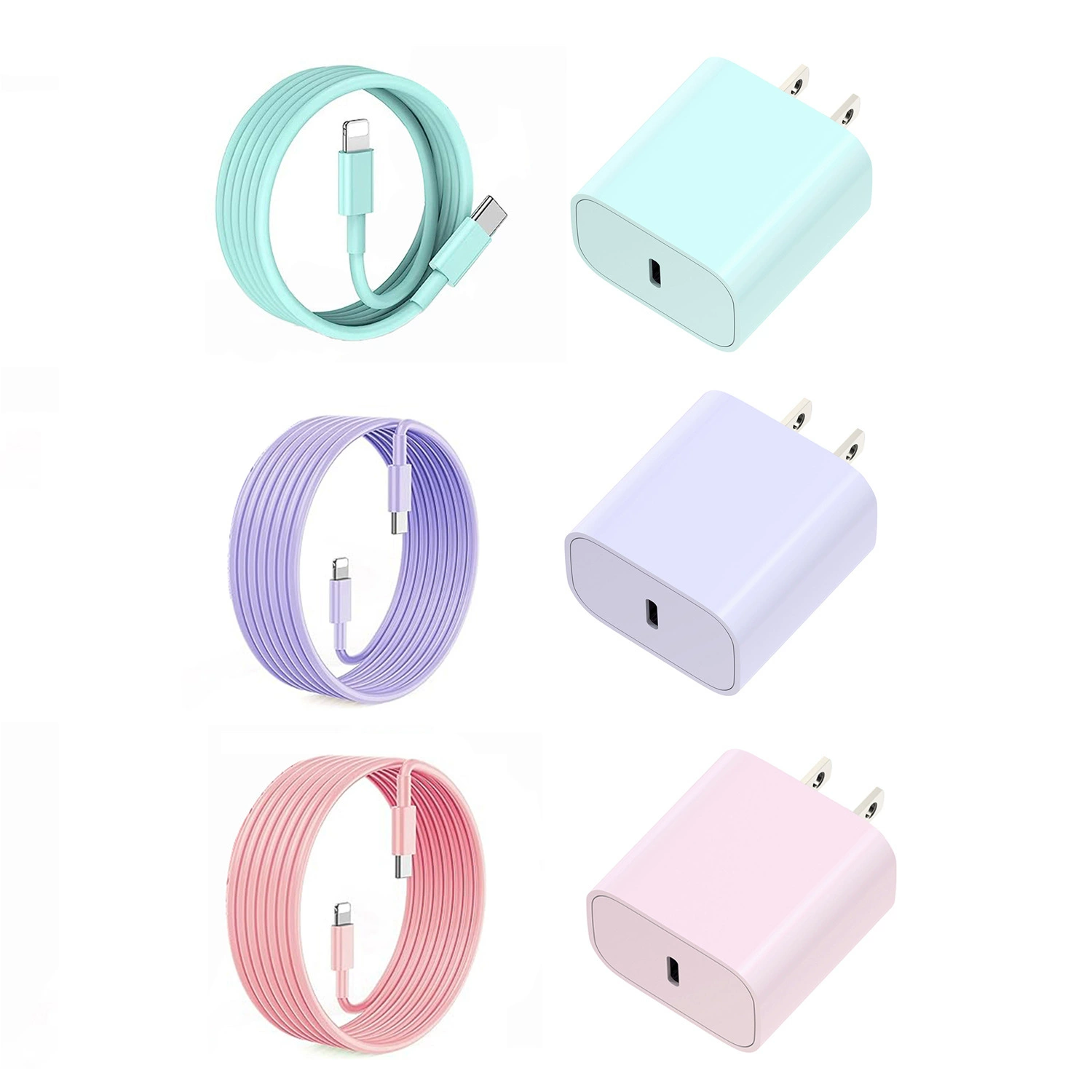 USB-C зарядное устройство PD20W, 20W GaN PD быстрая зарядка с кабелем 1.8 м, один или два порта