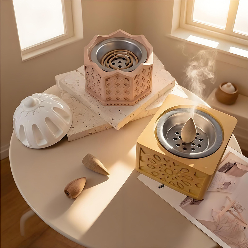 花の新しい中東スタイルの香炉シリコーン型 diy アロマセラピー炉デスクトップ装飾品ディフューザー石膏型|undefined
