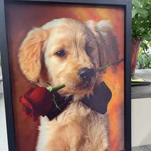 S3625 李现代简约装饰画高清3D渐变立体画走廊过道背景墙狗3040