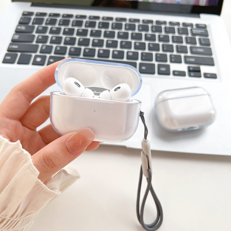 AirPods Pro2 Protective Cover Earphone Case Suitable for Apple Earphones Fifth Generation Transparent Tpu Earphone Lanyard AirPods Pro2 Protective Cover Earphone Case Suitable for Apple Earphones Fifth Generation Transparent Tpu Earphone Lanyard