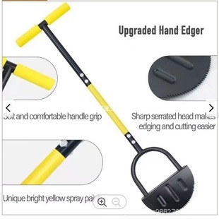 Manual Edge Shovel Serrated Lawn Trimming Machine with Handle Half-Moon Lawn Edge Shovel Tool Step Trimming Shovel