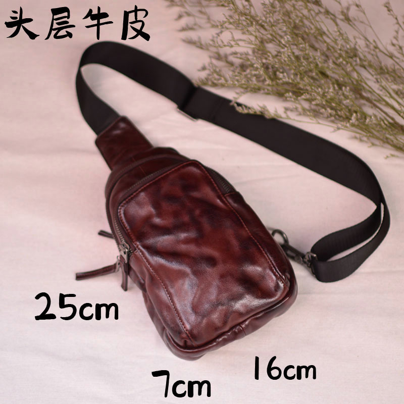 Genuine Leather Chest Bag Versatile Cowhide Crossbody Bag Unisex_voghion.com