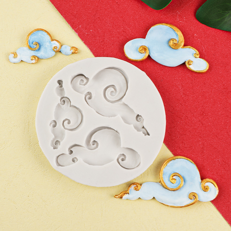 Estilo elegante chino Xiangyun fondant silicona molde pastel aromaterapia piedra decoración molde chocolate molde epoxi