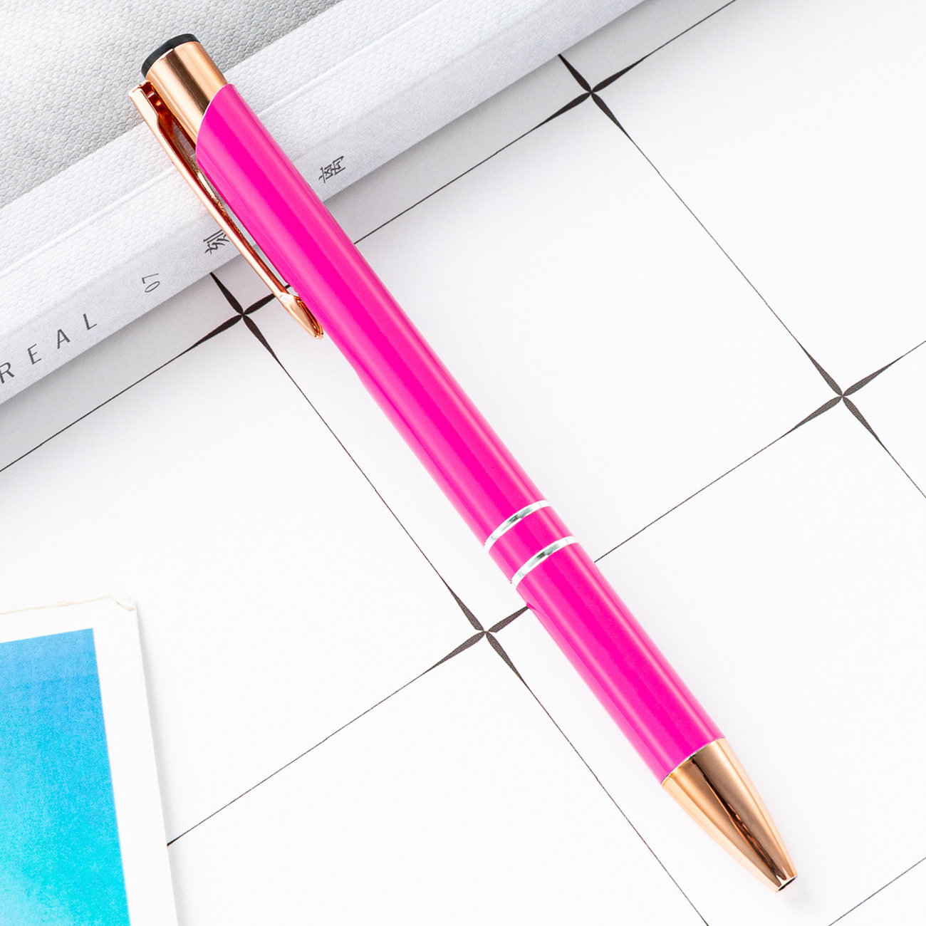 Metal bolígrafo de presión dos bobinas de aluminio barra de pluma de negocios puede imprimir logotipo publicitario regalo bolígrafo promocional fábrica al por mayor