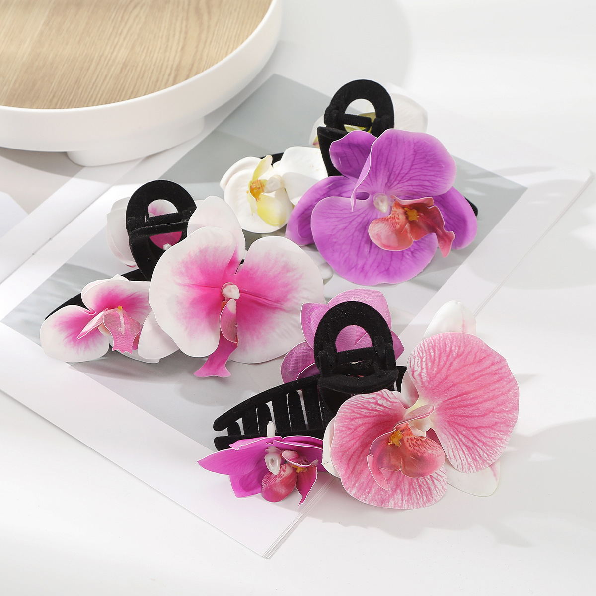90g Weight Hair Claws Hair Accessories Type 1 Piece Quantity Date, Tea Party Occasion Mixed materials Material Flower Pattern All Seasons Season Women's Gender Sweet Style Sweet Women's Flower Mixed Materials Hair Claws 4