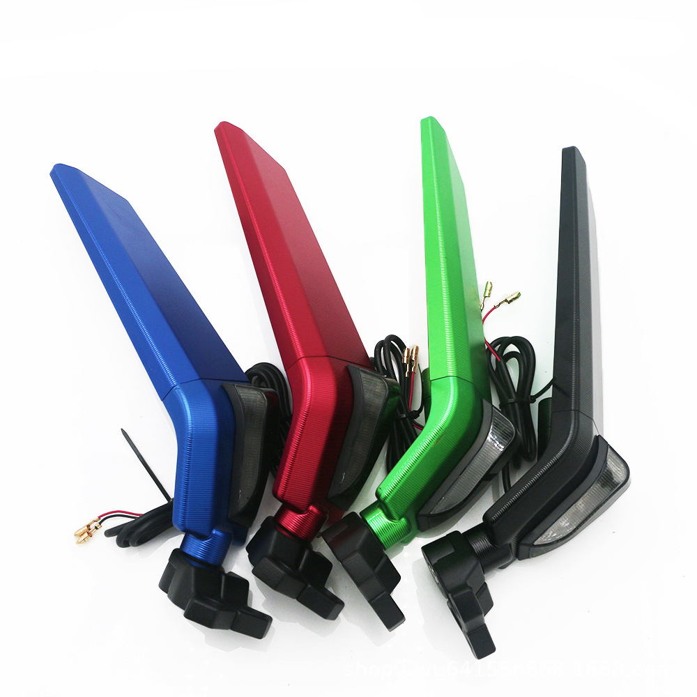 Motorcycle imitation race fixed wind wing with light universal modified rear view mirror mirror rear view mirror