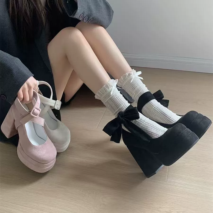 Hepburn Wind Girls Nittle Mary Jen обувь 2024 осень новый дикий маленький кроссовер с водонепроницаемый стенд