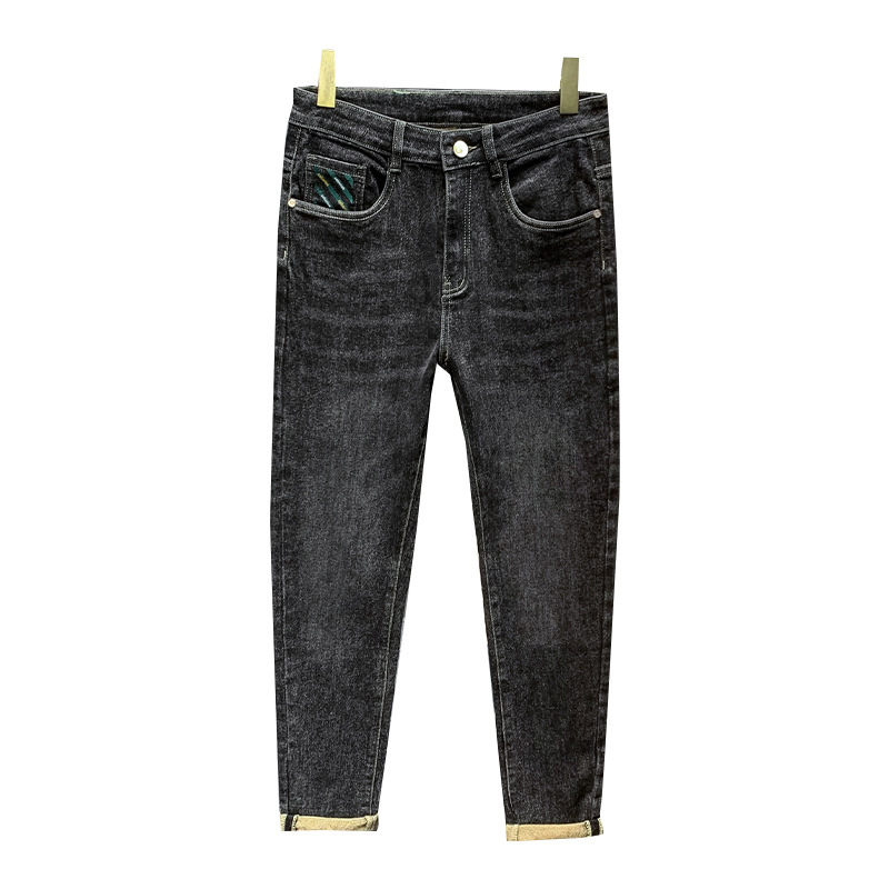 Jeans heren lente en herfst slim fit merkkwaliteit live-uitzending casual broek trend_voghion.com