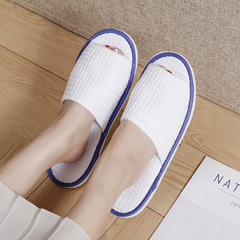 賓館酒店民宿一次性半包拖鞋家居出差旅行便攜白板華夫格拖鞋logo