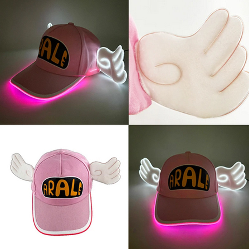 LED luminoso Alalay sombrero ala gorra de pato gorra para niños verano lindo ángel ala gorra de béisbol
