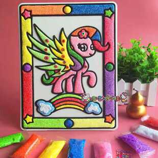 Dream picture frame painting snowflake mud children's diy handmade pearl mud clay painting factory straight pigment color mud painting