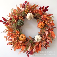 爆款秋季感恩节花环浆果丰收节秋装饰跨境亚马逊Autumn Wreath