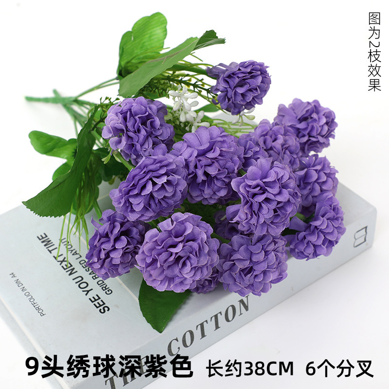 9 hortensias moradas oscuras