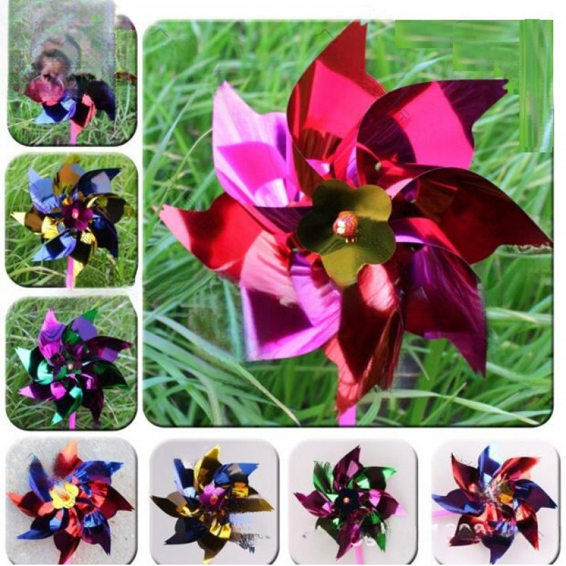 Plastic colorful cartoon windmill toy for kindergarten
