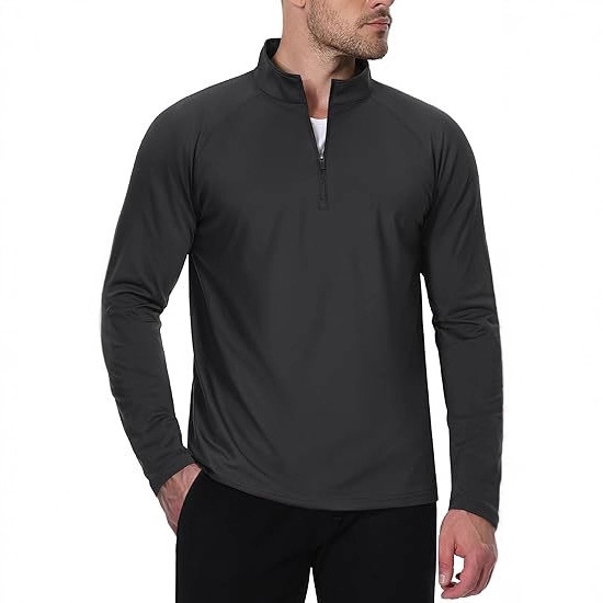 Men's Quarter Zip Stand Collar Loose Sports Sweatshirt Top Jacket Men's Quarter Zip Stand Collar Loose Sports Sweatshirt Top Jacket
