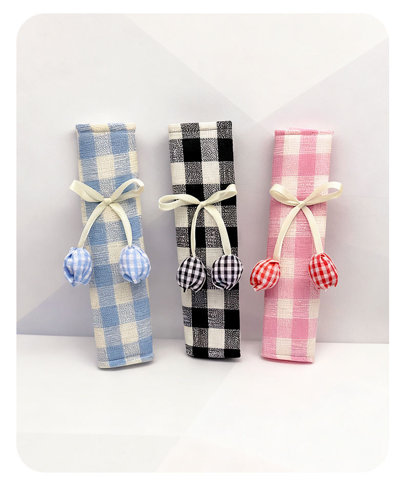 Creative Plaid Tulip Car Seat Belt Shoulder Cover High-End Car Safety Belt Anti-Wear Car Interior Decoration