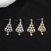 Fashionable sophisticated Christmas earrings, European style, light luxury style, diamond encrusted, Birthday gift