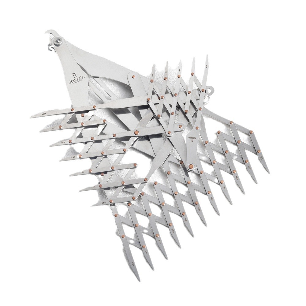 Nattools regla equidistante fabricación de equipaje herramienta de clavos decorativos división rápida de puntos de dibujo paralelos