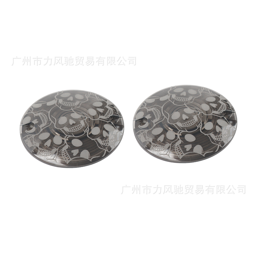 Para 1986 - 2014 Harley Touring modelo de patrón de calavera de motocicleta de señal de dirección cubierta de lente