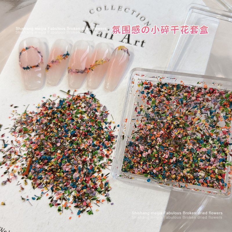 Beauty Nail Jewelry Dried Flowers Japanese Ins Style Monet Garden Oil Painting Petal Small Flower Floral Mixed DIY Material