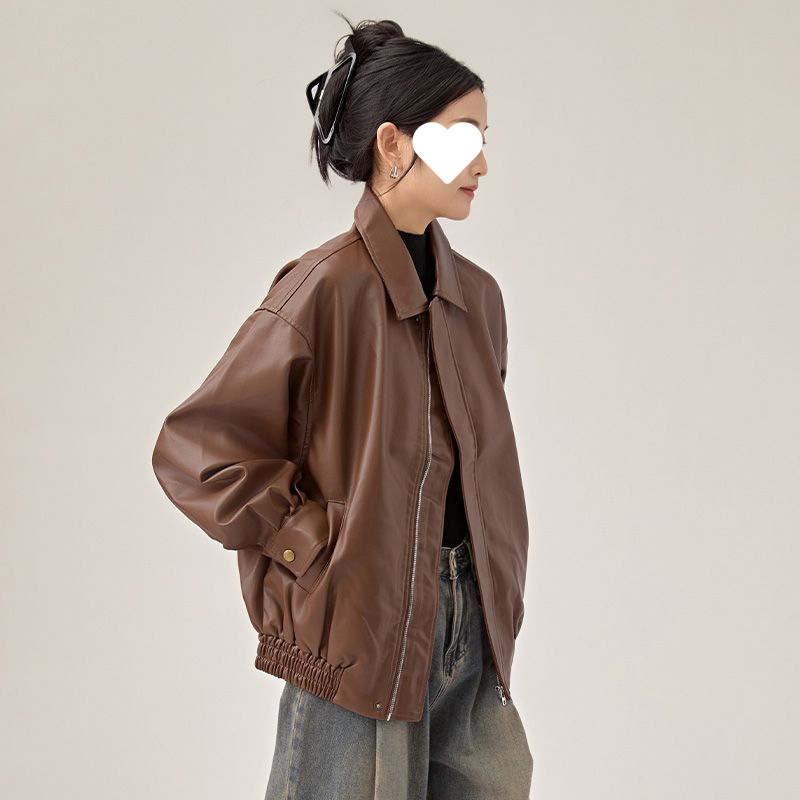 가죽 브라운* 사선 인서트