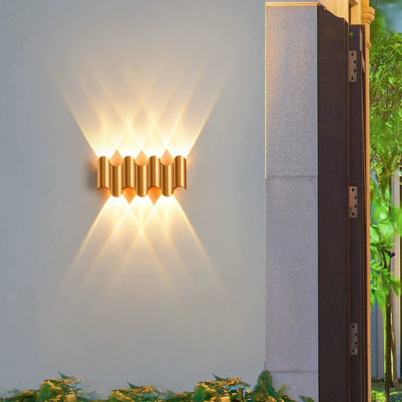 Трансграничные наружные водонепроницаемые наружные стены двухголовые светодиодные настенные светильники на открытом воздухе Вилла ресторан патио балкон мыть вверх и вниз настенные прожекционные огни