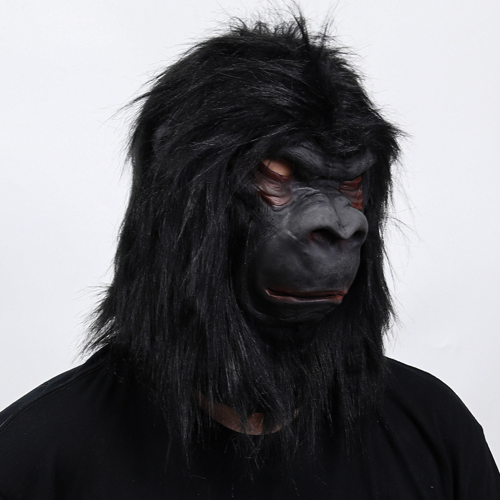 ゴリラ金剛マスク動物頭セットハロウィーンラテックスマスク対外貿易ホラーショー道具メーカー直販