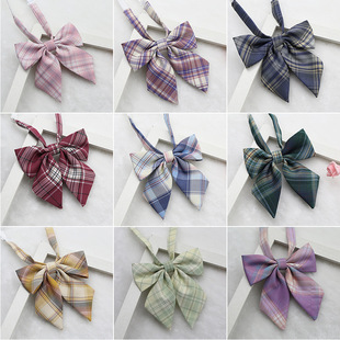 jk collar flower Plaid uniform collar flower bow tie Japanese pointed collar flower sailor suit bow college style giant feather root