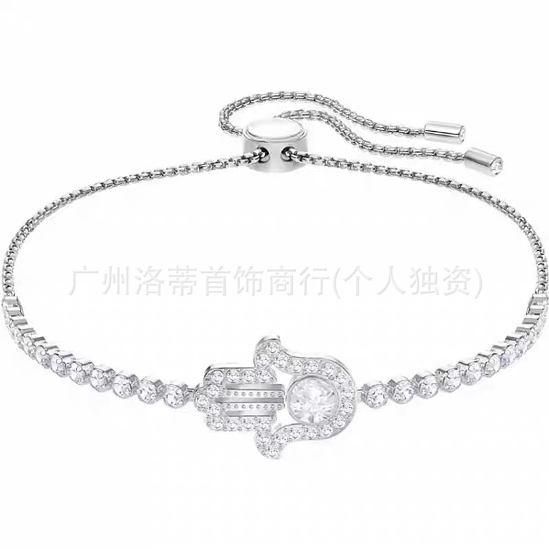 施家高版本恶魔之眼手镯采用施华洛元素世奇灵动方糖天鹅手链女环|undefined