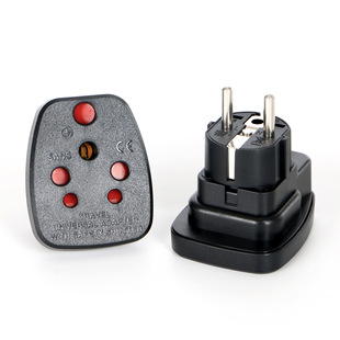 Sans-9 German Standard 4.8 to Large South Africa Conversion Plug Small South Africa Three-Pin Converter with Safety Door Socket