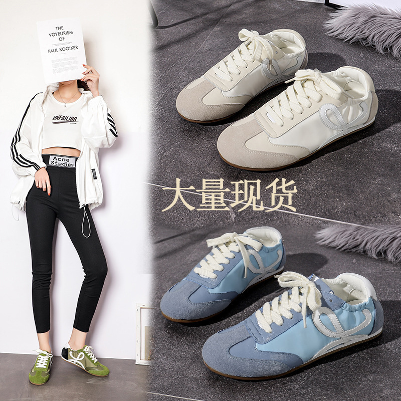2022 new women's shoes summer Oxford cloth argan sneaker women's trendy casual fashion tendon bottom leather white shoes