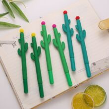 软胶圆球仙人掌中性笔球形植物创意签字笔韩国文具办公用品批发