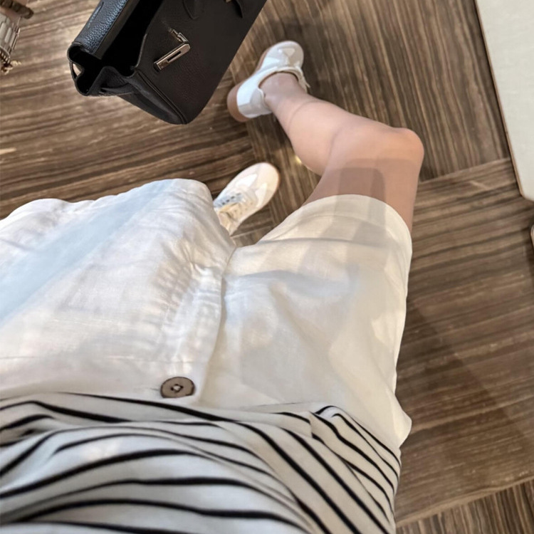 Tencel Linen Sports Shorts, Straight Loose Wide-Leg Pants for Women, Summer High-Waisted Slimming Versatile Niche Casual Pants
