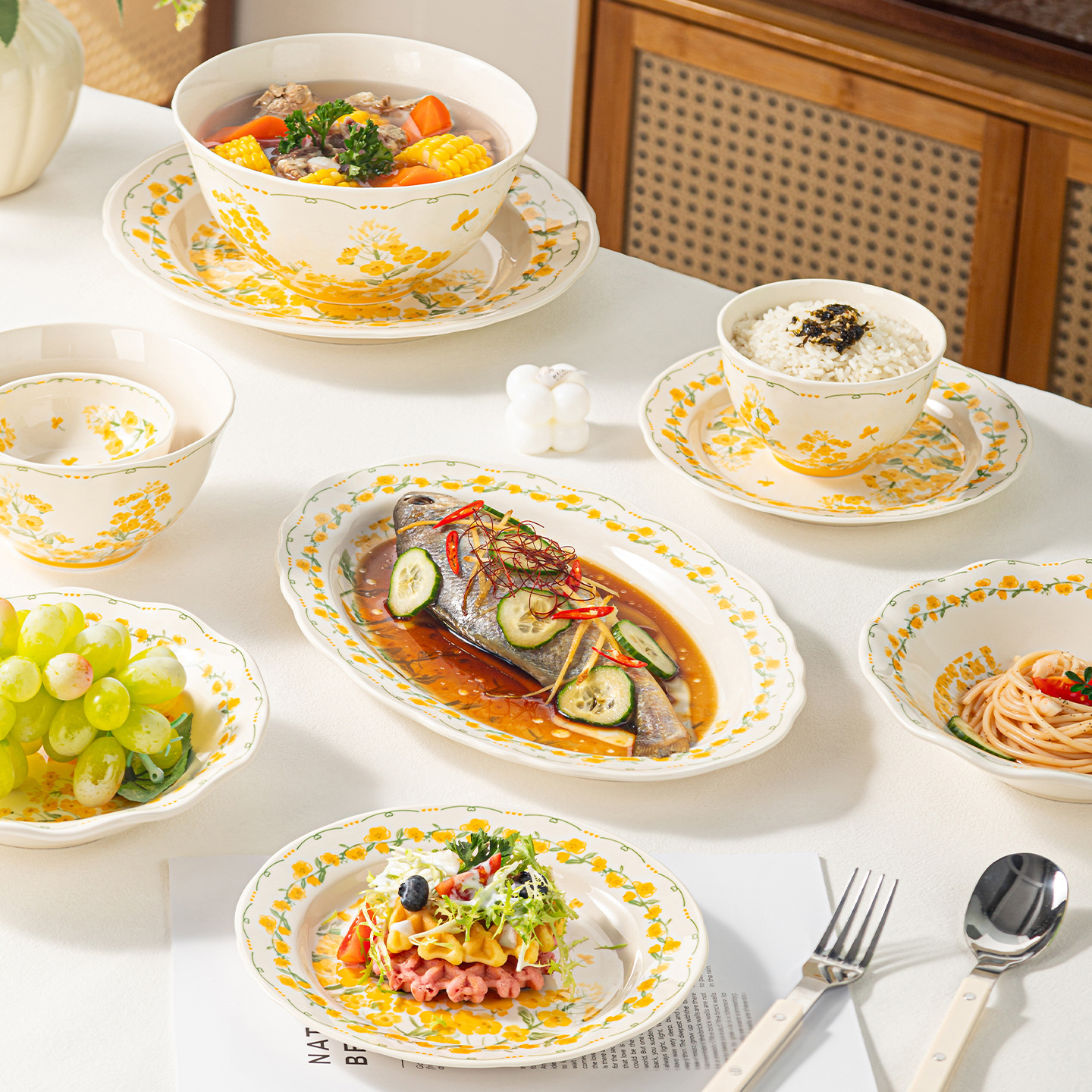 [Cross-Border] Tacos de cerámica de color, platos de arroz, platos de sopa, platos de regalo, platos de cerámica, set de platos