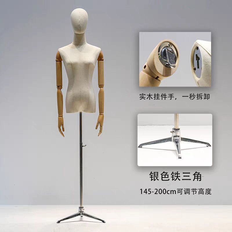 Colgante tienda de ropa de mano accesorios de modelo ventana de ropa de mujer mitad líder plataforma de exhibición estante modelo de vestido de boda estante